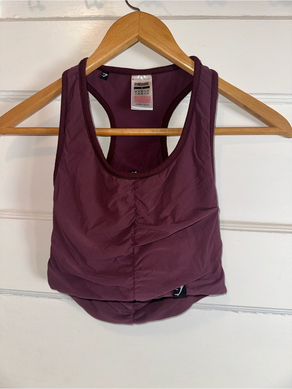 Gymshark Women’s Plum Ruched Racerback Sports Bra